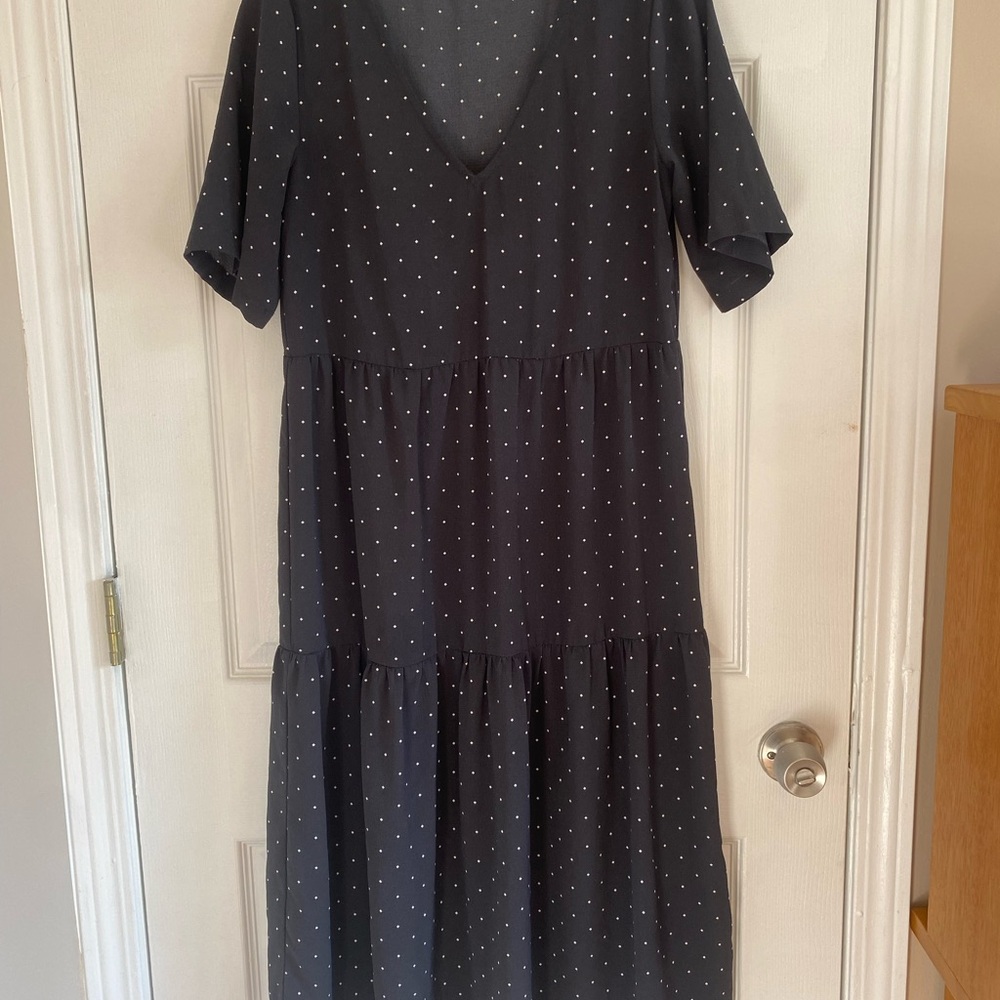 Elegant Black Polka Dot Dress